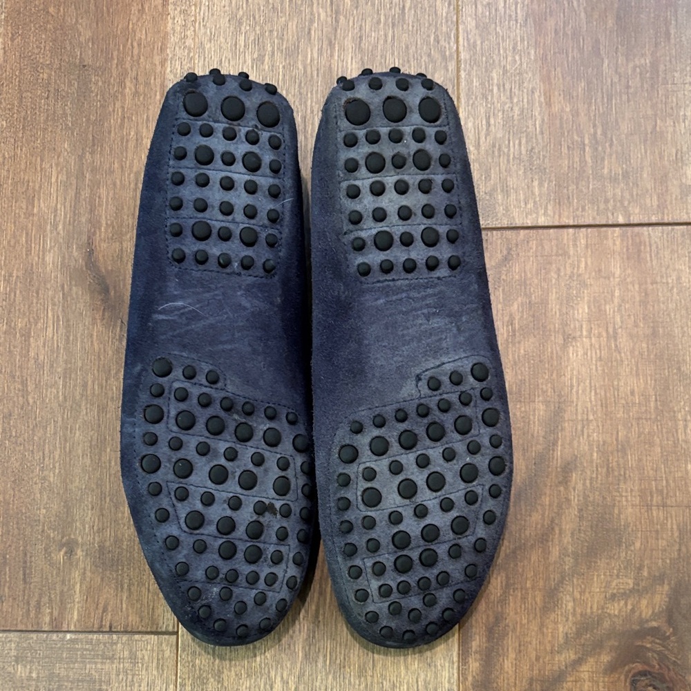 Women's Classic Navy Suede Loafers - Picture 2 of 4